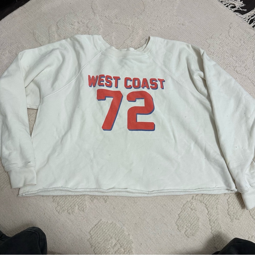 Retro Brand free people crop White West Coast 72 Sweatshirt large